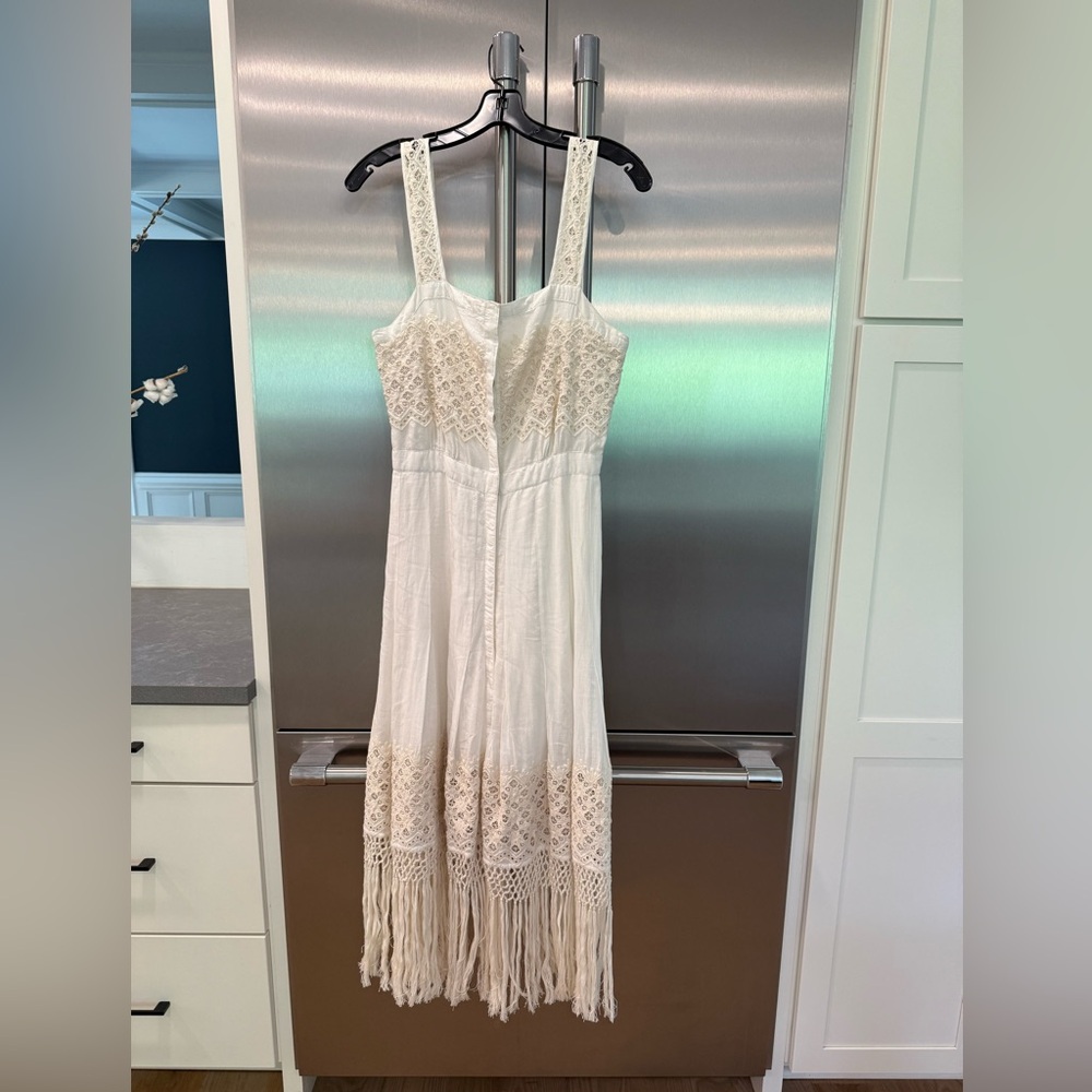 LoveShackFancy Cream Fringe Dress Sz Small